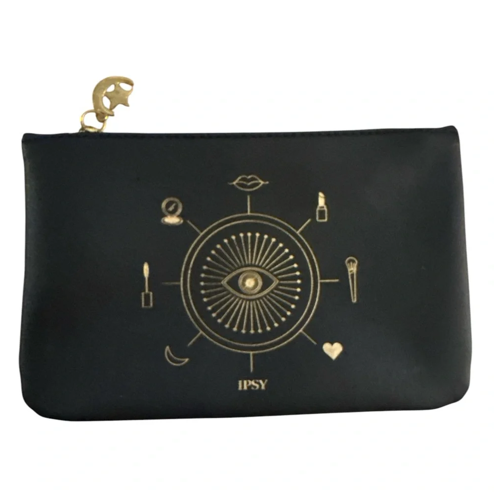Ipsy Glam Bag Black and Gold‎ Cosmetic Pouch
